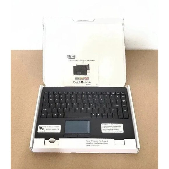 Adesso Other - Adesso Black Wireless Slimtouch Mini Touchpad Keyboard WKB-4000UB